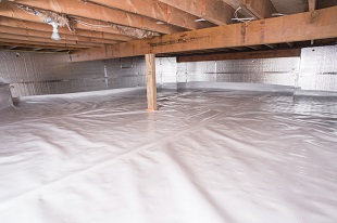 crawl space vapor barrier in Dieppe installed by our contractors