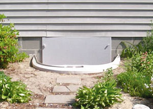 plastic crawl space access well installed in a Fredericton crawl space