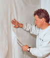 Dieppe, Nova Scotia & New Brunswick installation in progress of a crawl space vapor barrier