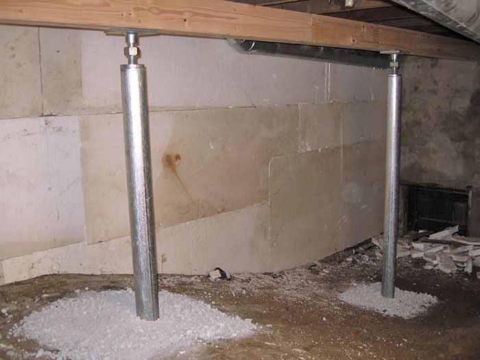 Crawl Space Joist Repair By Nova Scotia New Brunswick Prince A System Of Crawl Space Support Posts Adding Structural To In Shediac