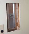 Wall anchor plates installed during a foundation repair in Halifax in a finished basement