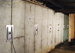 A foundation wall in North Sydney repaired with foundation wall anchors.