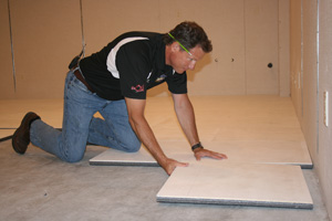 Insulated basement subfloor installation in Halifax