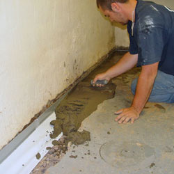 Testing a French drain system in a Riverview home.