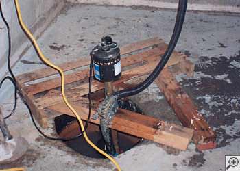 A Bedford sump pump system that failed and lead to a basement flood.