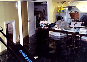 A laundry room flood in Saint John, with several feet of water flooded in.