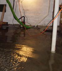 Several feet of floodwaters in a North Sydney basement