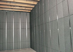 SilverGlo™ insulation and metal studs making up our Basement to Beautiful panels.  Installed in Charlottetown.